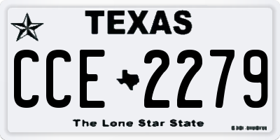 TX license plate CCE2279