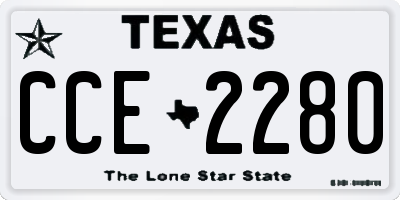 TX license plate CCE2280
