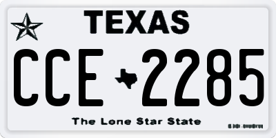 TX license plate CCE2285