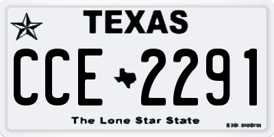TX license plate CCE2291
