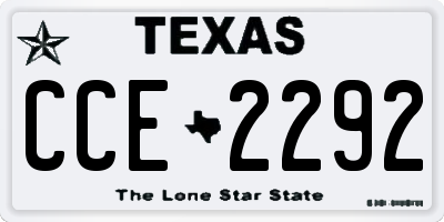 TX license plate CCE2292
