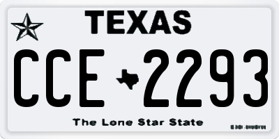 TX license plate CCE2293