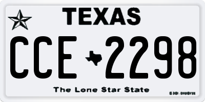 TX license plate CCE2298