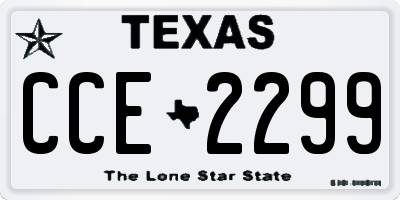 TX license plate CCE2299