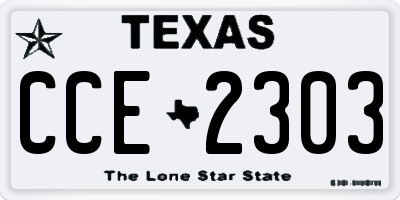 TX license plate CCE2303