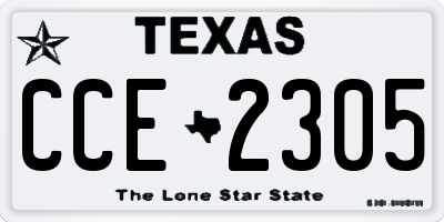 TX license plate CCE2305