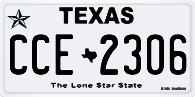 TX license plate CCE2306