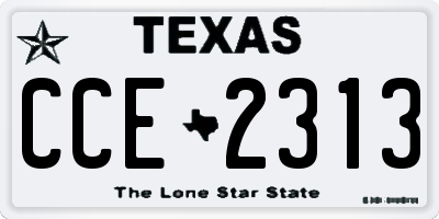 TX license plate CCE2313