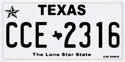TX license plate CCE2316