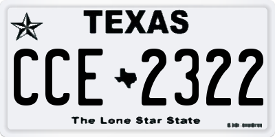 TX license plate CCE2322