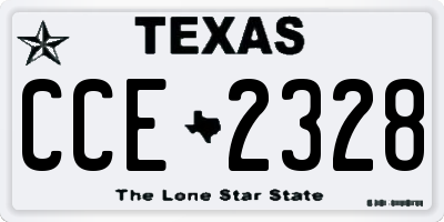 TX license plate CCE2328