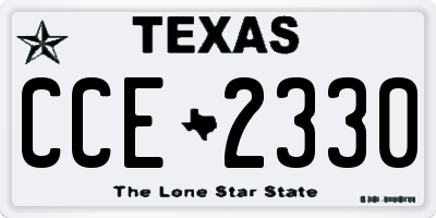 TX license plate CCE2330