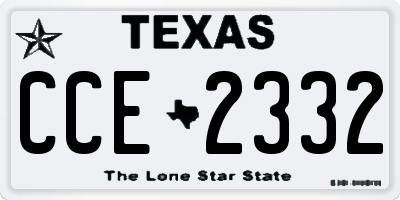 TX license plate CCE2332