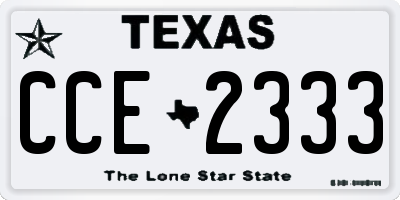 TX license plate CCE2333