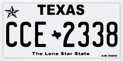 TX license plate CCE2338