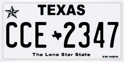 TX license plate CCE2347