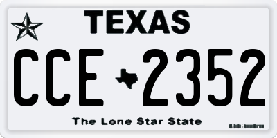 TX license plate CCE2352
