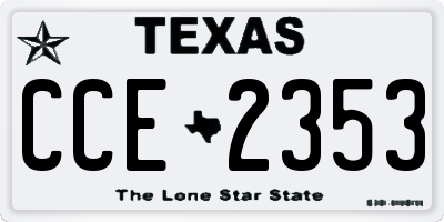 TX license plate CCE2353