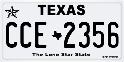 TX license plate CCE2356