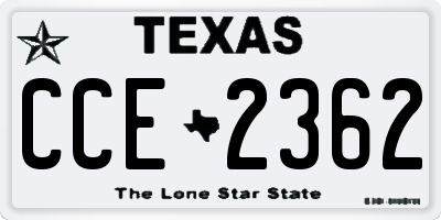TX license plate CCE2362