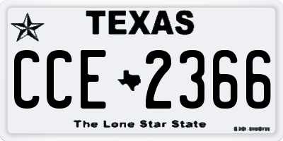 TX license plate CCE2366