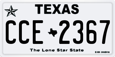 TX license plate CCE2367