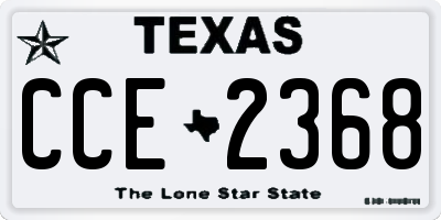 TX license plate CCE2368
