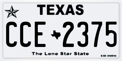 TX license plate CCE2375