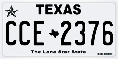 TX license plate CCE2376