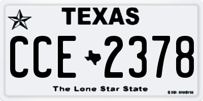 TX license plate CCE2378