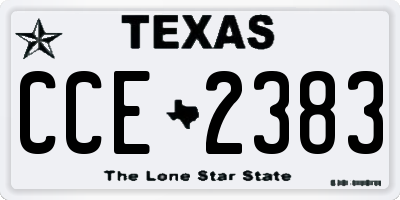 TX license plate CCE2383