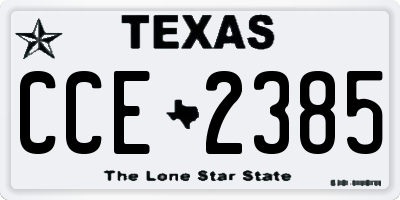TX license plate CCE2385