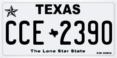 TX license plate CCE2390