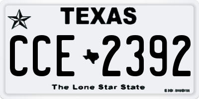 TX license plate CCE2392