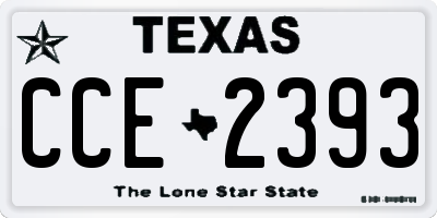 TX license plate CCE2393