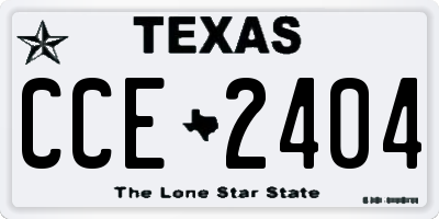 TX license plate CCE2404