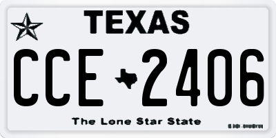TX license plate CCE2406