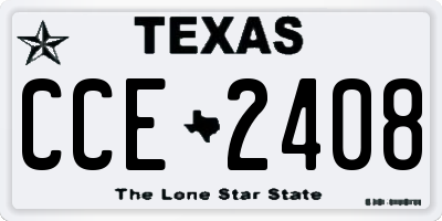 TX license plate CCE2408