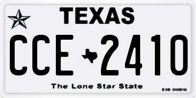 TX license plate CCE2410