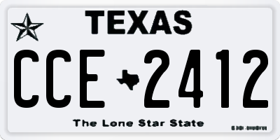 TX license plate CCE2412