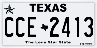 TX license plate CCE2413