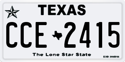 TX license plate CCE2415