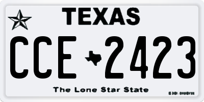 TX license plate CCE2423