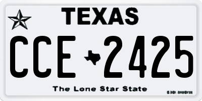 TX license plate CCE2425