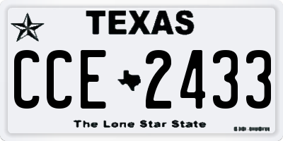 TX license plate CCE2433