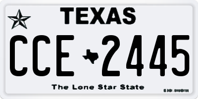 TX license plate CCE2445