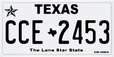 TX license plate CCE2453