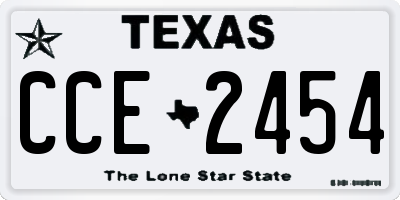 TX license plate CCE2454