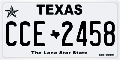 TX license plate CCE2458
