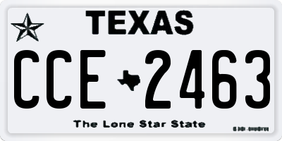TX license plate CCE2463